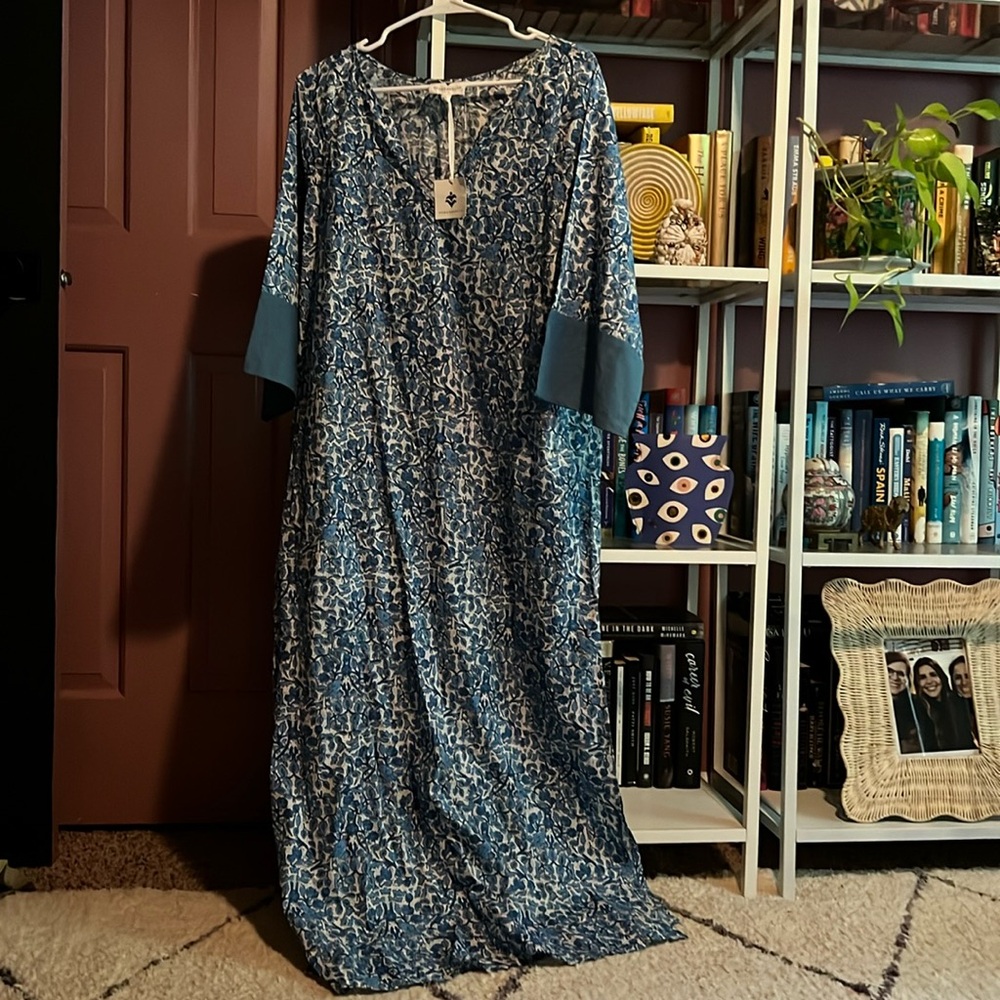 Pomegranate Blue Bird Caftan